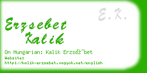 erzsebet kalik business card